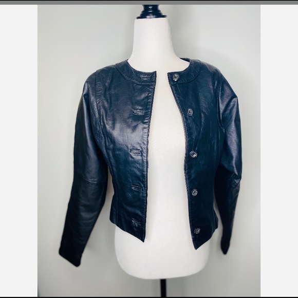 Wilson’s Vintage Leather Moto Biker Jacket Black - Picture 2 of 11